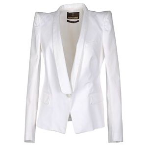 Roberto Cavalli Crisp White Power shoulder blazer-